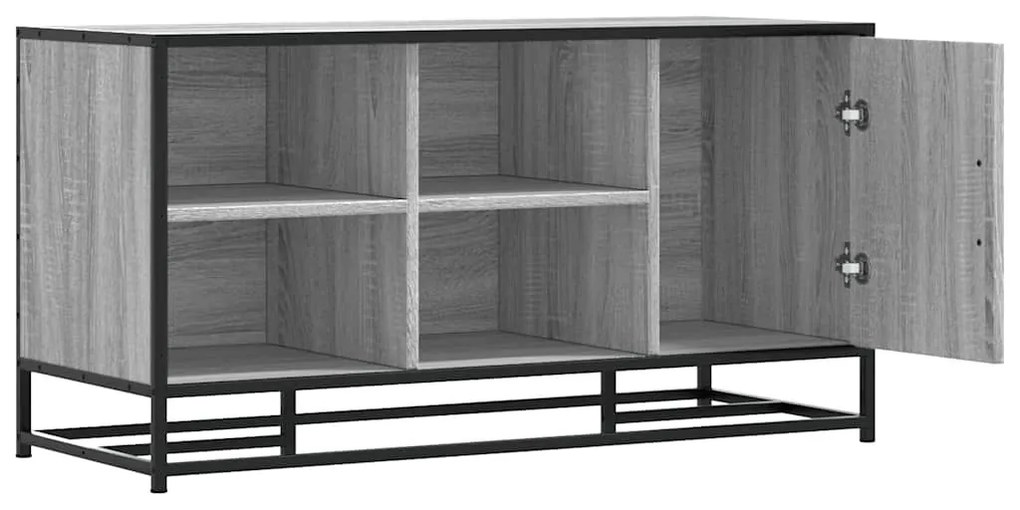 cipőpad szürke Sonoma 100x40x53,5 cm Gépi fa és fém