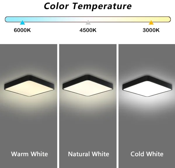 Brilagi - LED mennyezeti lámpatest POOL SQUARE LED/48W/230V 50x50 cm fekete