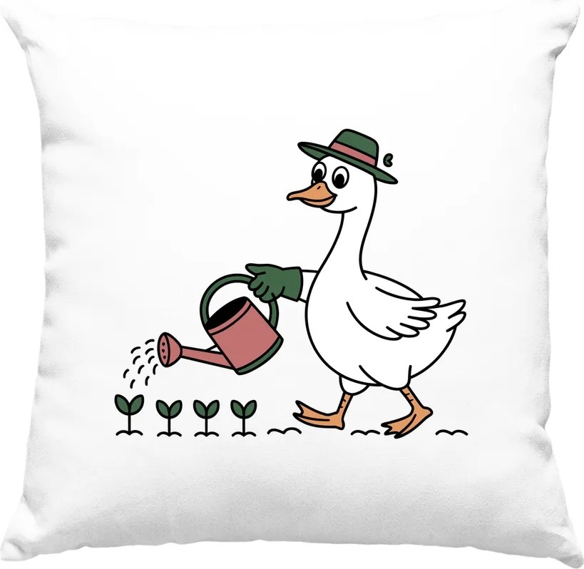 Lúd kertész párna Vicces fehér