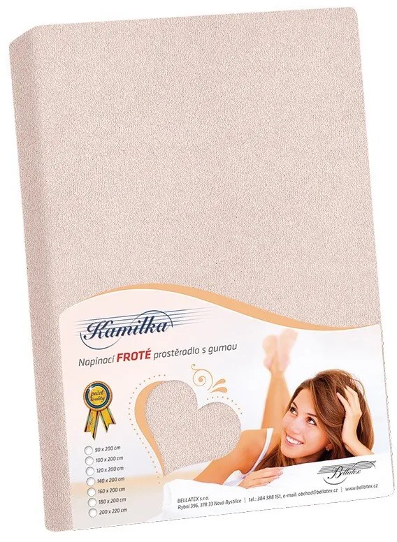 Bellatex frotté lepedő púderrózsaszín, 90 x 200 cm