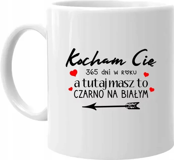 Szeretlek az év 365 napján, és itt van ez a fekete-fehér bögre