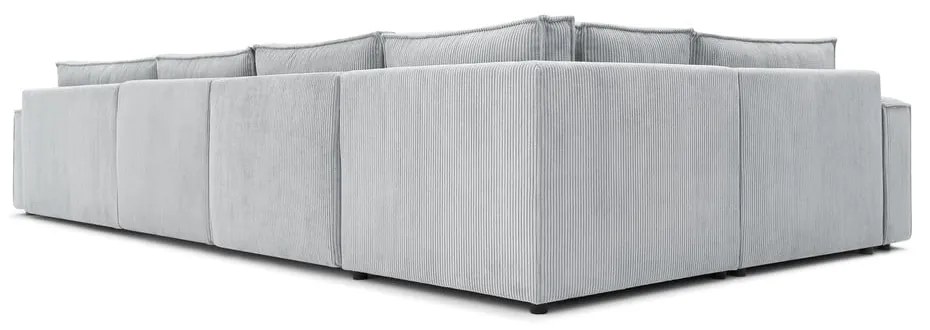 Világosszürke kordbársony sarokkanapé (bal oldali) Nihad modular – Bobochic Paris