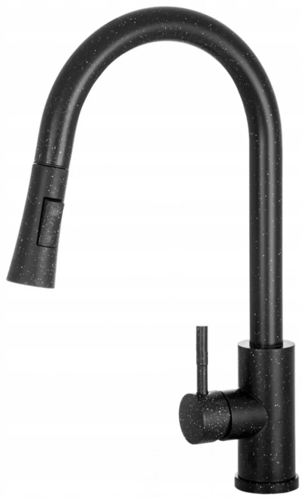 Gamma Next kihúzható zuhanyfejes mosogató csaptelep - fekete