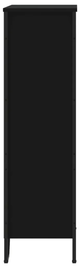 fekete szerelt fa könyvszekrény 80 x 31 x 106 cm