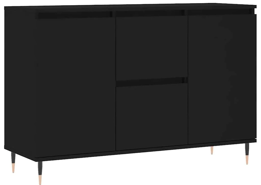 fekete szerelt fa tálalószekrény 101,5 x 35 x 70 cm