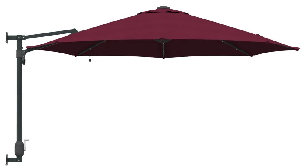 Falra Szerelhető Kerti Napernyő LED-del Burgundi Vörös 248 cm
