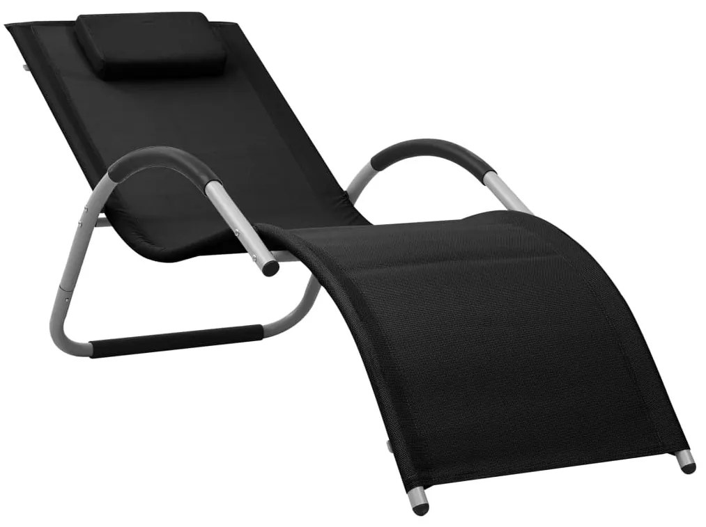 Fekete-szürke textilén napozóágy