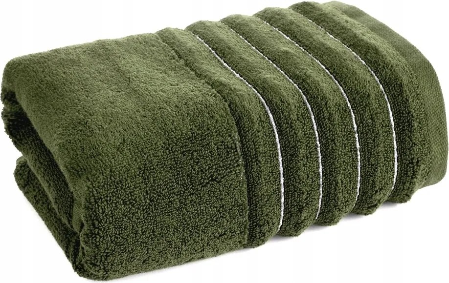 Fürdőlepedő 50X90 zöld, arany csíkokkal