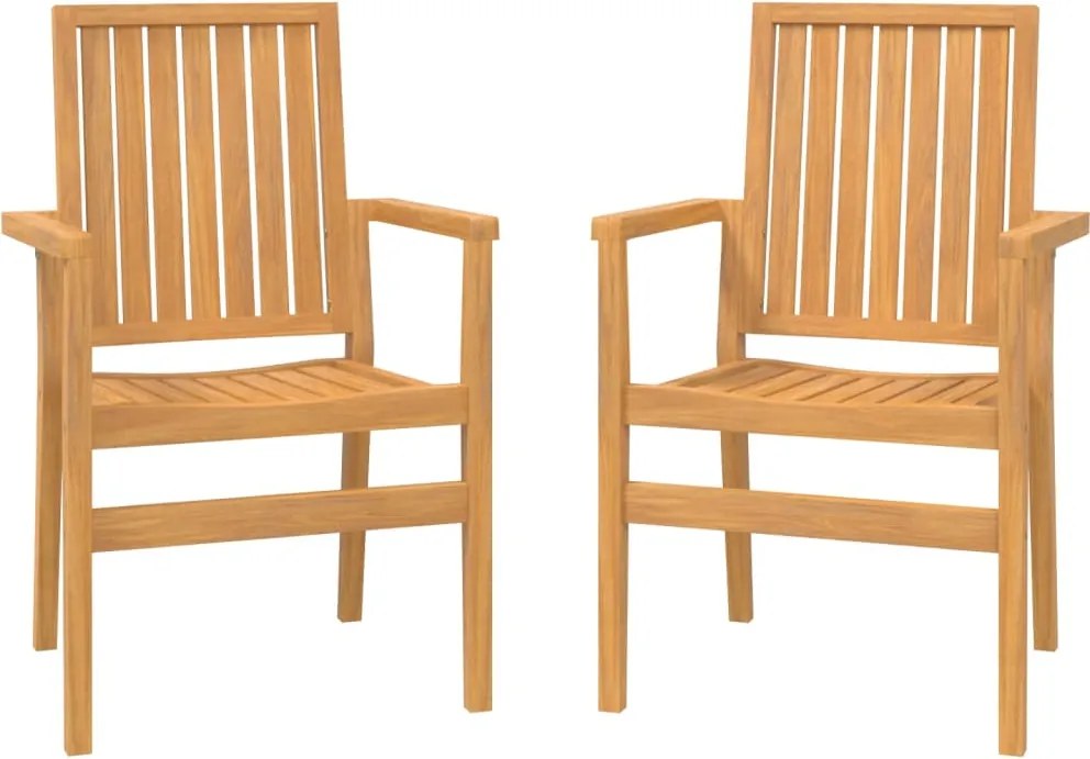vidaXL 2 db tömör tíkfa rakásolható kerti szék 56,5x57,5x91 cm