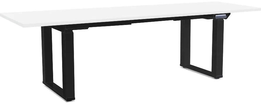 OfficeTech Strong állítható magasságú asztal 240 x 80 cm, fekete alap, fehér