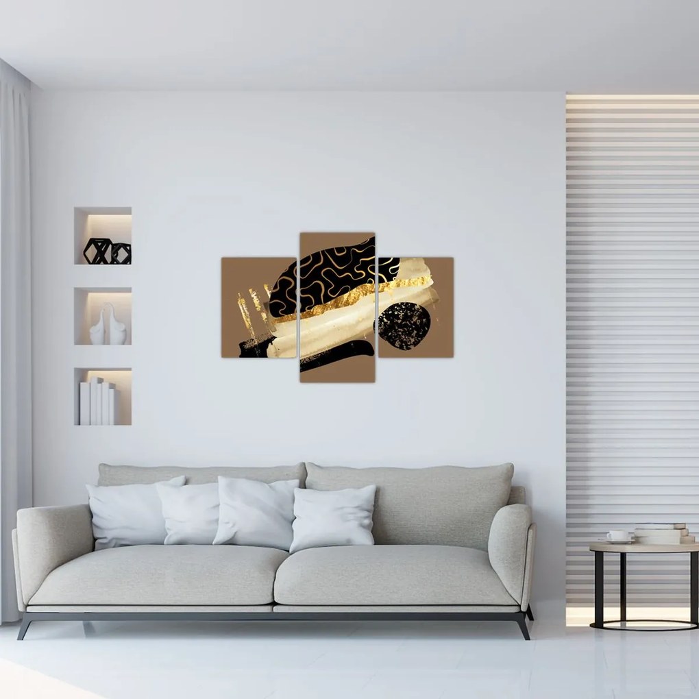 Kép - Absztrakció aranybarna N⁰3 (90x60 cm)