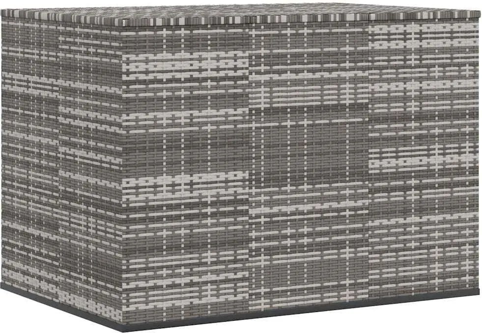 Szürke Polyrattan Kerti Párnatartó Doboz 145 X 100 X 103 Cm