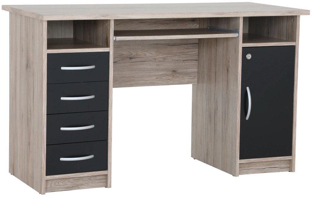 PC asztal Waldo (san remo tölgy + fekete). Akció -22%. 1101304