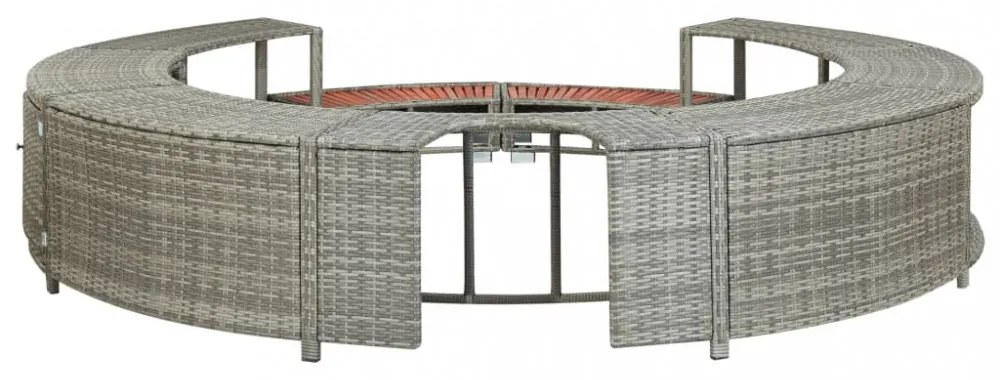 szürke polyrattan jakuzzi-keret