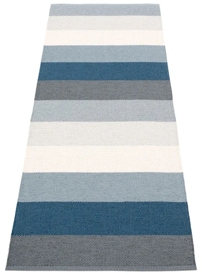 Kék-krémszínű kültéri-beltéri futószőnyeg 70x200 cm Molly Ocean Grey – Pappelina