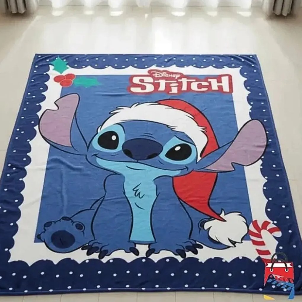 Gyermek takaró Fleece Stitch kék 140x100cm Faro