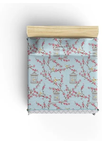 Mentazöld steppelt ágytakaró és párnahuzat szett 240x220 cm Birdcage – Mijolnir