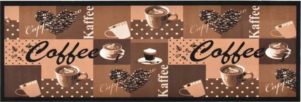vidaXL "Coffee brown" mintájú mosható konyhaszőnyeg 60 x 180 cm