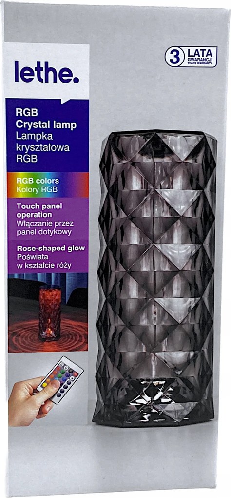 Lethe Rgb kristály lámpa Rózsa alakú fény 24,5cm modell 1739-1