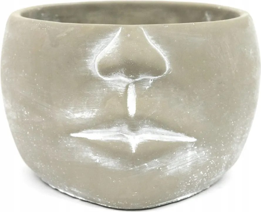 Virágtartó Szürke Cement Arc 18x16x11cm Fejvédő 10 15 20