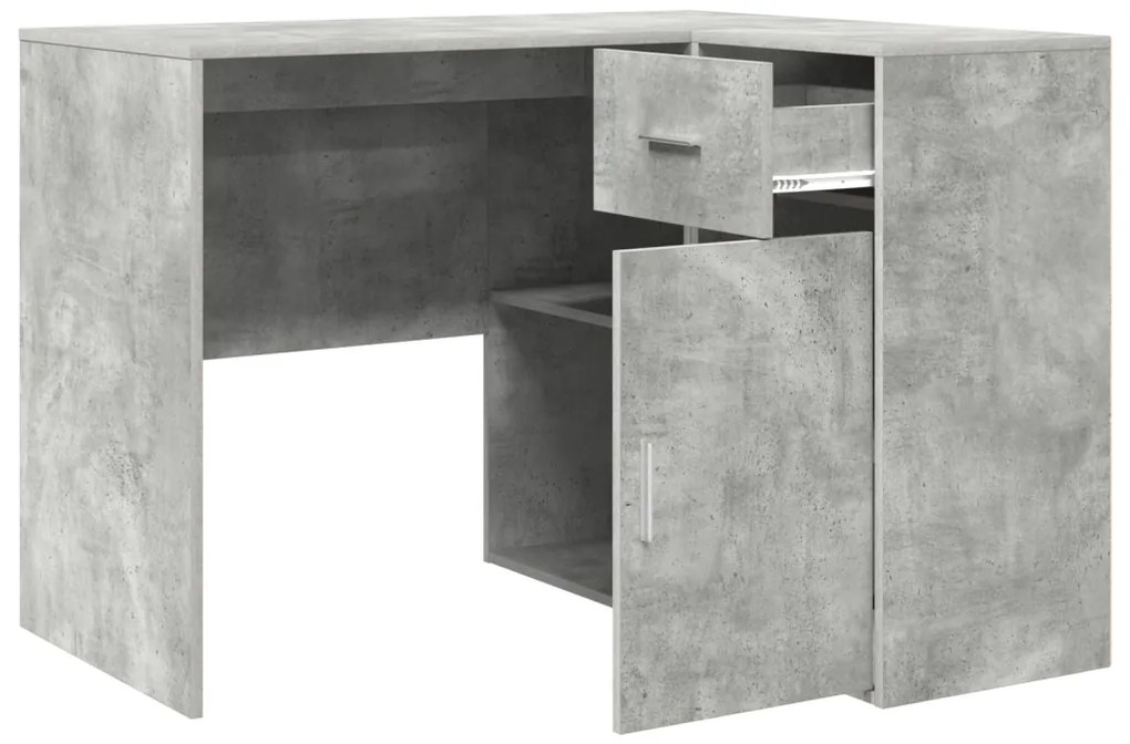 Sarokíróasztal Beton Szürke 102x88x75 cm Mérnöki fa