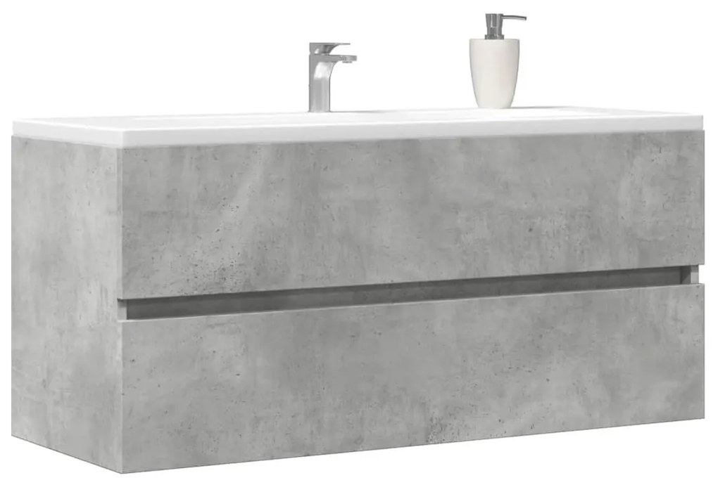 Betonszürke szerelt fa mosdószekrény 100 x 38,5 x 45 cm