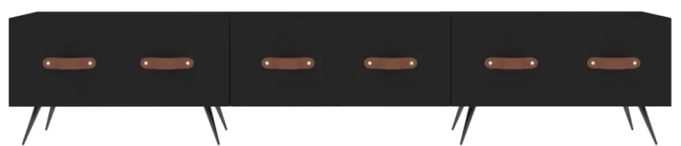 fekete szerelt fa TV-szekrény 150 x 36 x 50 cm