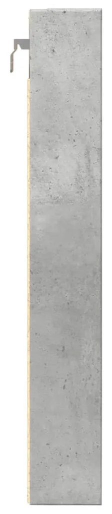 betonszürke szerelt fa vitrinszekrény 80 x 8,5 x 58 cm