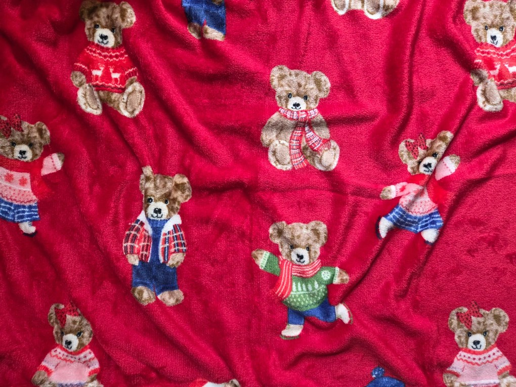 meleg puha Takaró Ágytakaró Mackó 120 x 150