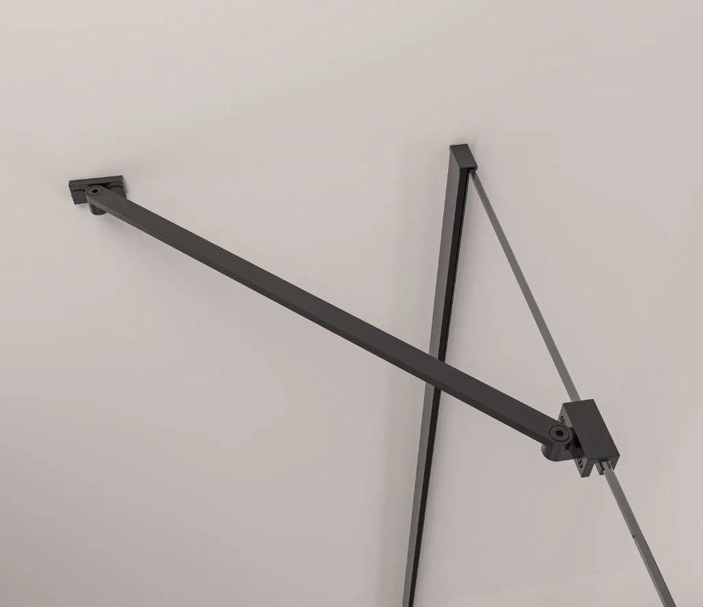 Erga Berlin, zuhanykabin összecsukható ajtóval 75 (ajtó) x 70 (fal) x 195 cm, 6mm átlátszó üveg, fekete profil, ERG-V02-BERLIN-D075G070-CL-BK