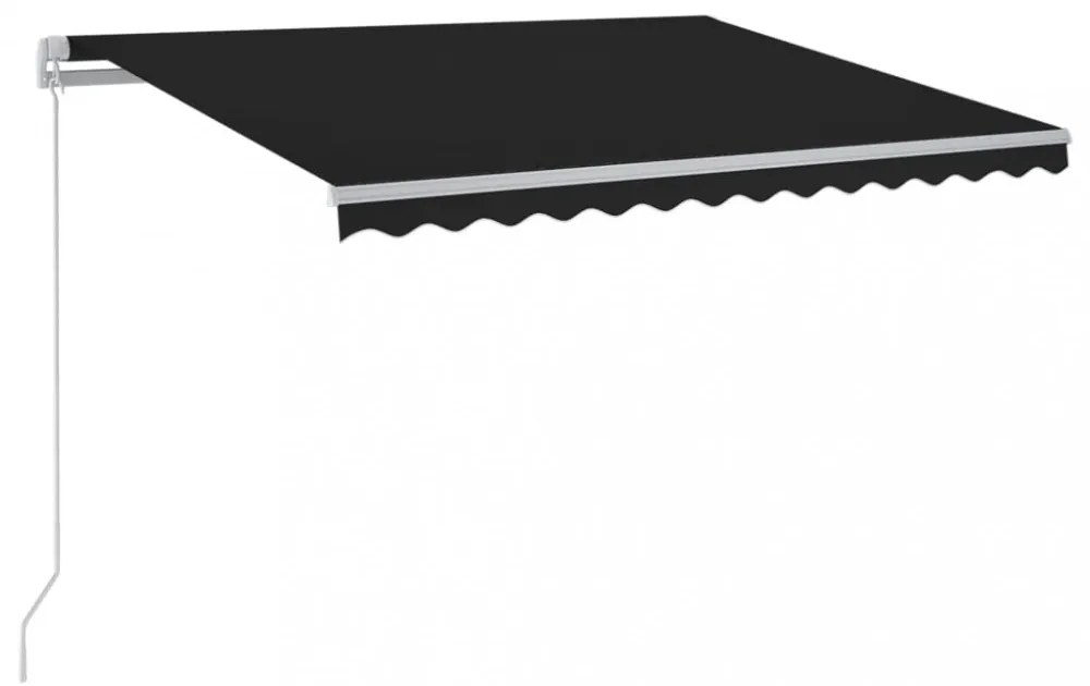 antracitszürke kézzel kihúzható napellenző 400 x 350 cm
