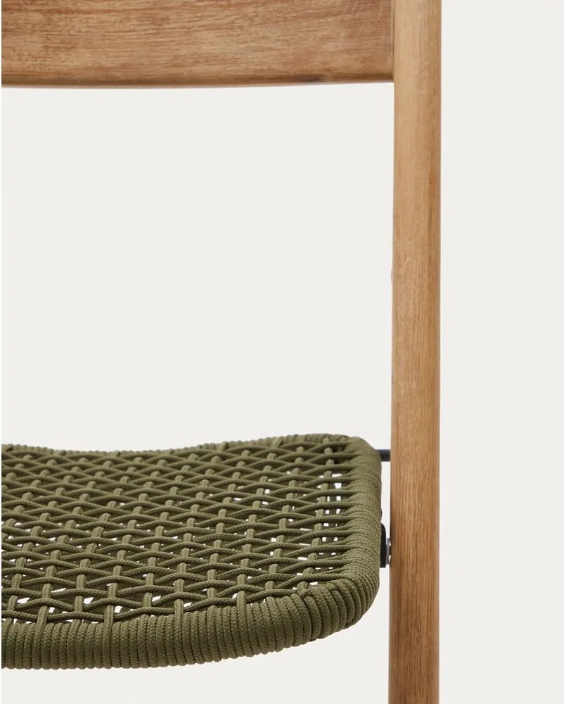 Zöld-natúr színű tömörfa kerti szék Dandara – Kave Home