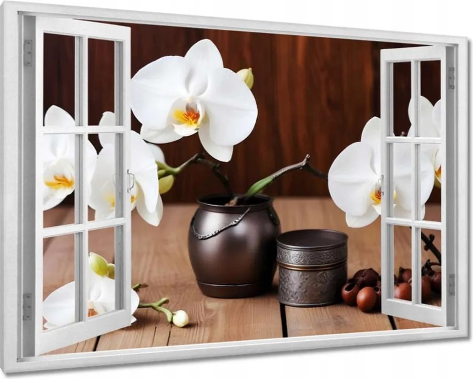 Vászonkép 60x40 Fehér orchideák