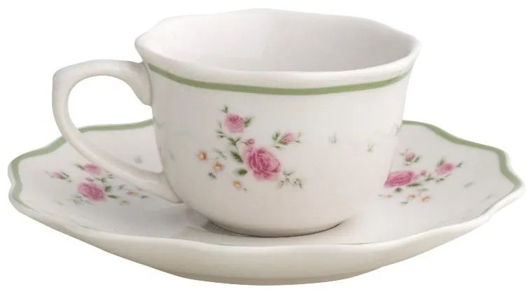 Nonna Rosa 2 db fehér porcelán csésze és csészealj, 70 ml - Brandani