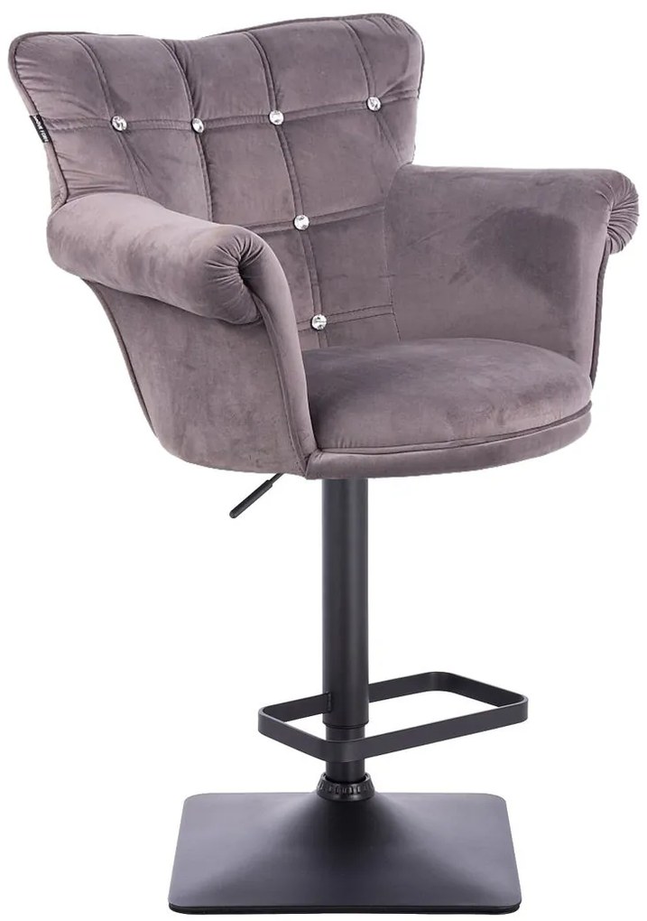 HR804KW Grafit modern velúr szék fekete lábbal