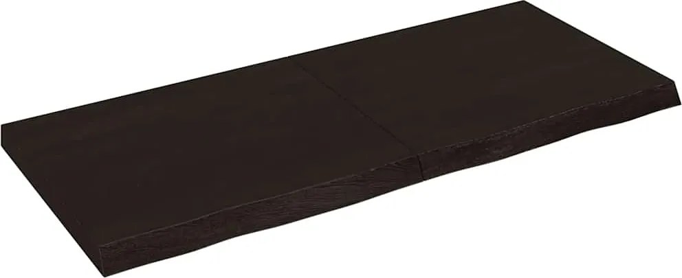 vidaXL sötétbarna kezelt tömör tölgyfa fali polc 140 x 60 x (2-6) cm