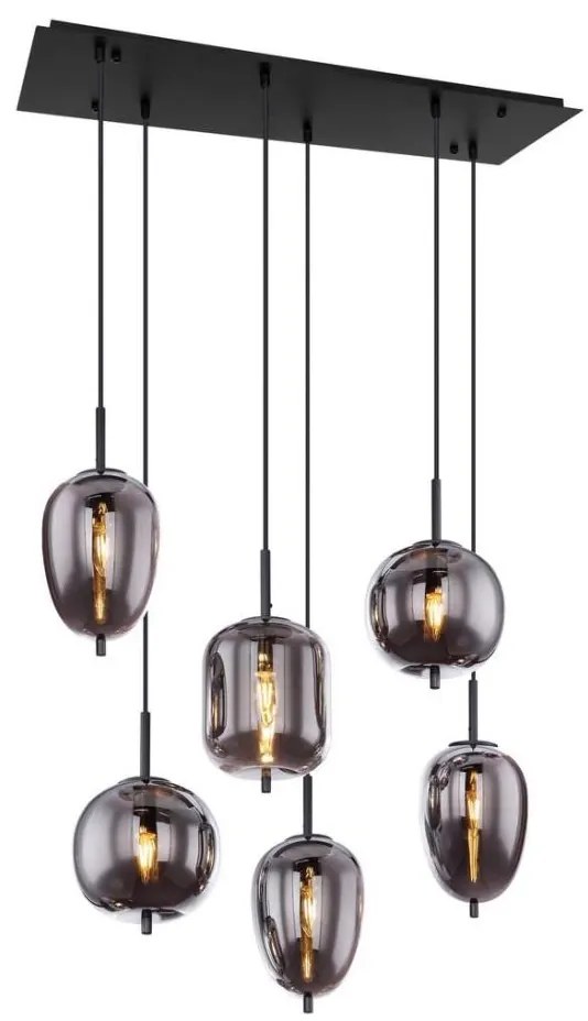 Globo 15345-6 - BLACKY 6xE14/40W/230V fekete függeszték
