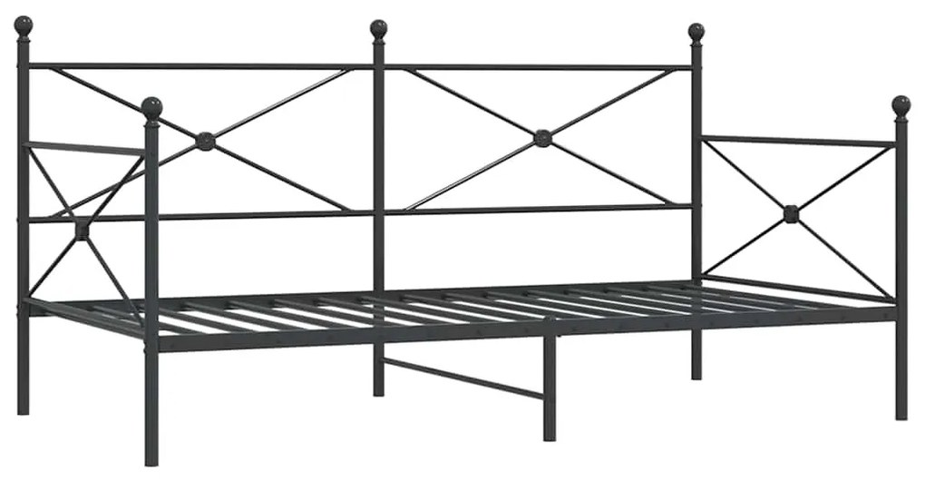 kanapéágy matrac nélkül fekete 100x190 cm acél