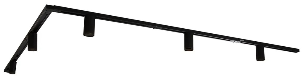 Modern sínrendszer 5 spotlámpával, fekete, 1 fázisú GU10 35mm - Iconic Ruby Honey