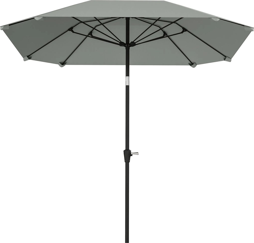 Outsunny Napernyő Ø233 cm, Dönthető Napernyő, Nyolcszögletű Balkon Tengerparti Ernyő, Szélálló Stabil Piacernyő, Forgó Napernyő Napvédelem a Tengerpar