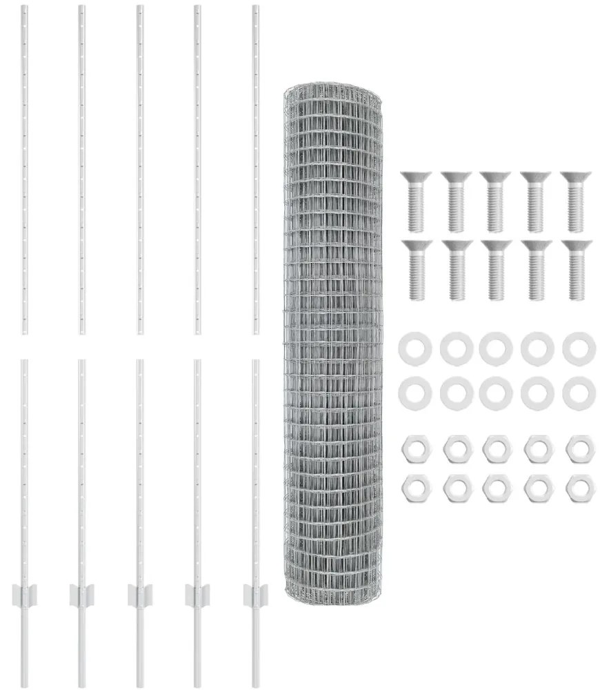 Kerti Kerítés Szett 2 db Horganyzott acél 10 x 1.5 m Tartós