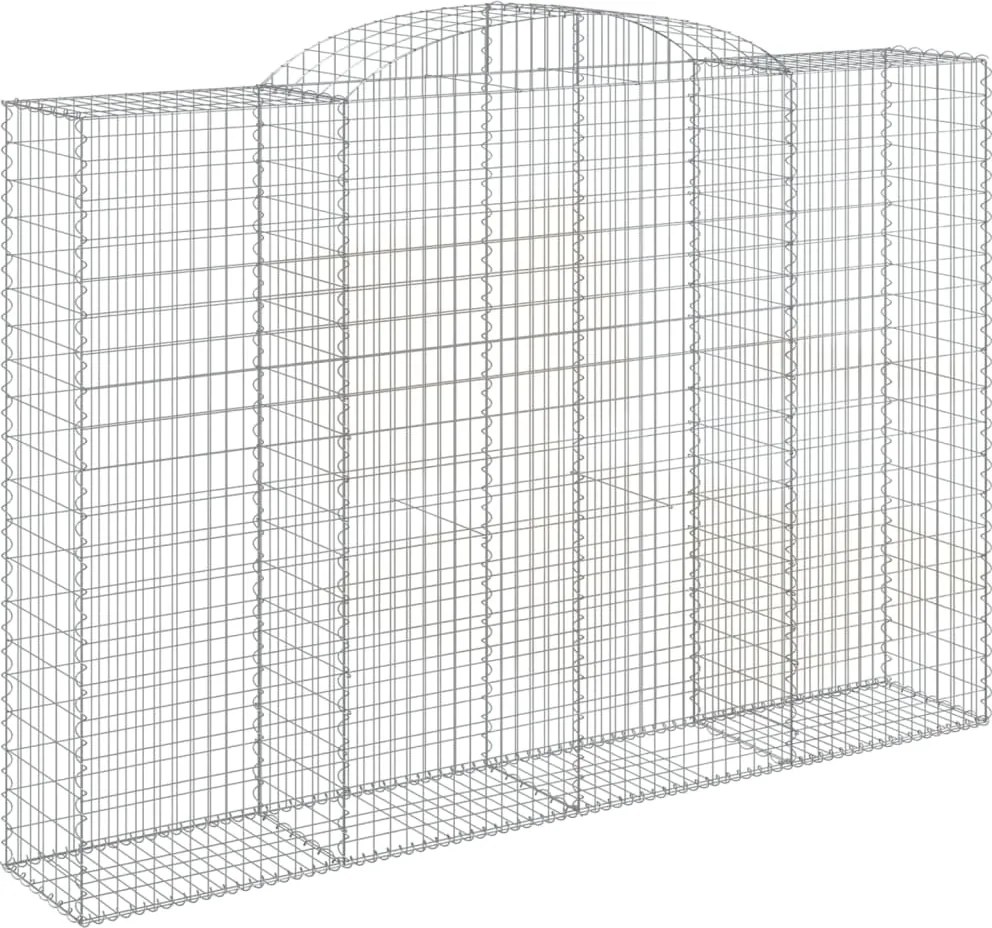 vidaXL íves horganyzott vas gabion kosár 300 x 50 x 200/220 cm