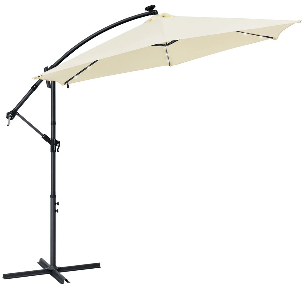 Juskys LED napernyő Brazília 350 cm - krém