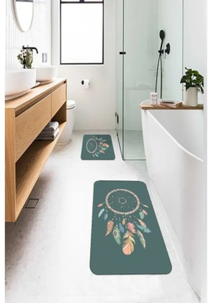 Zöld fürdőszobai kilépő szett 2 db-os 60x100 cm – Mila Home