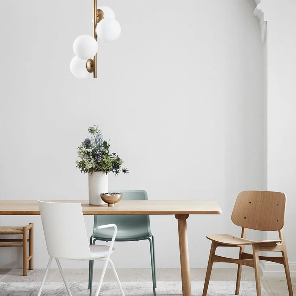 Fehér-sárgaréz színű mennyezeti lámpa üveg búrával ø 15 cm Faze – Opviq lights