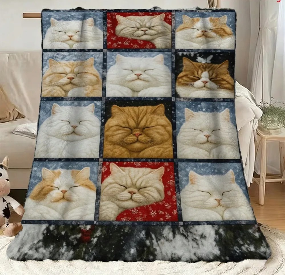 Takaró takaró színes ágytakaró Macskák cica kollázs ala patchwork 150x130cm