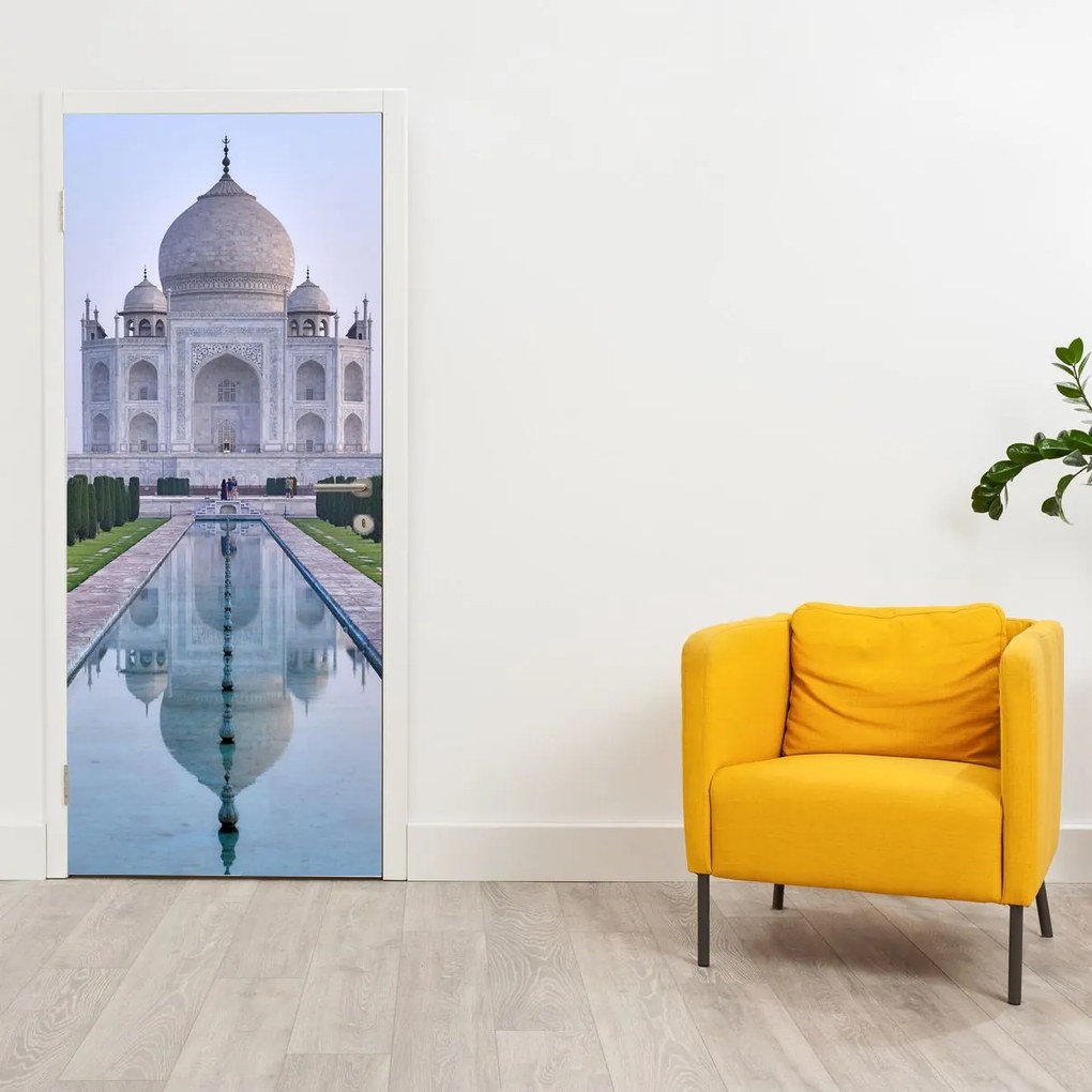 Fotótapéta ajtóra - Taj Mahal napkeltekor (95x205cm)