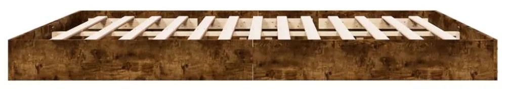 füstös tölgy színű szerelt fa ágykeret matrac nélkül 180x200 cm