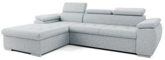 Ággyá nyitható L-alakú sarok ülőgarnitúra tárolóval PADUA szürke balos