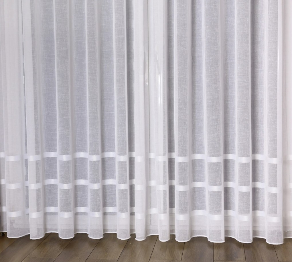 Függöny Méteres Csíkos Lenvászon Szerkezet Fehér Daria Magasság: 300 cm